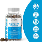 Amire by Dr. Awan Super Greens Gummies, Fruits & Veggies Supplement, Green Superfood for Immunity, Metabolism, Liver Function & Nervous System, Essential 8 Greens, 240ct, 4-Months Supply