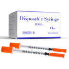 0.5ml Syringes with 30G 5/16 Inch Cap,U-100 5/16" 8mm Disposable Lab Syringe for Scientific,Individually Wrapped, Pack of 100