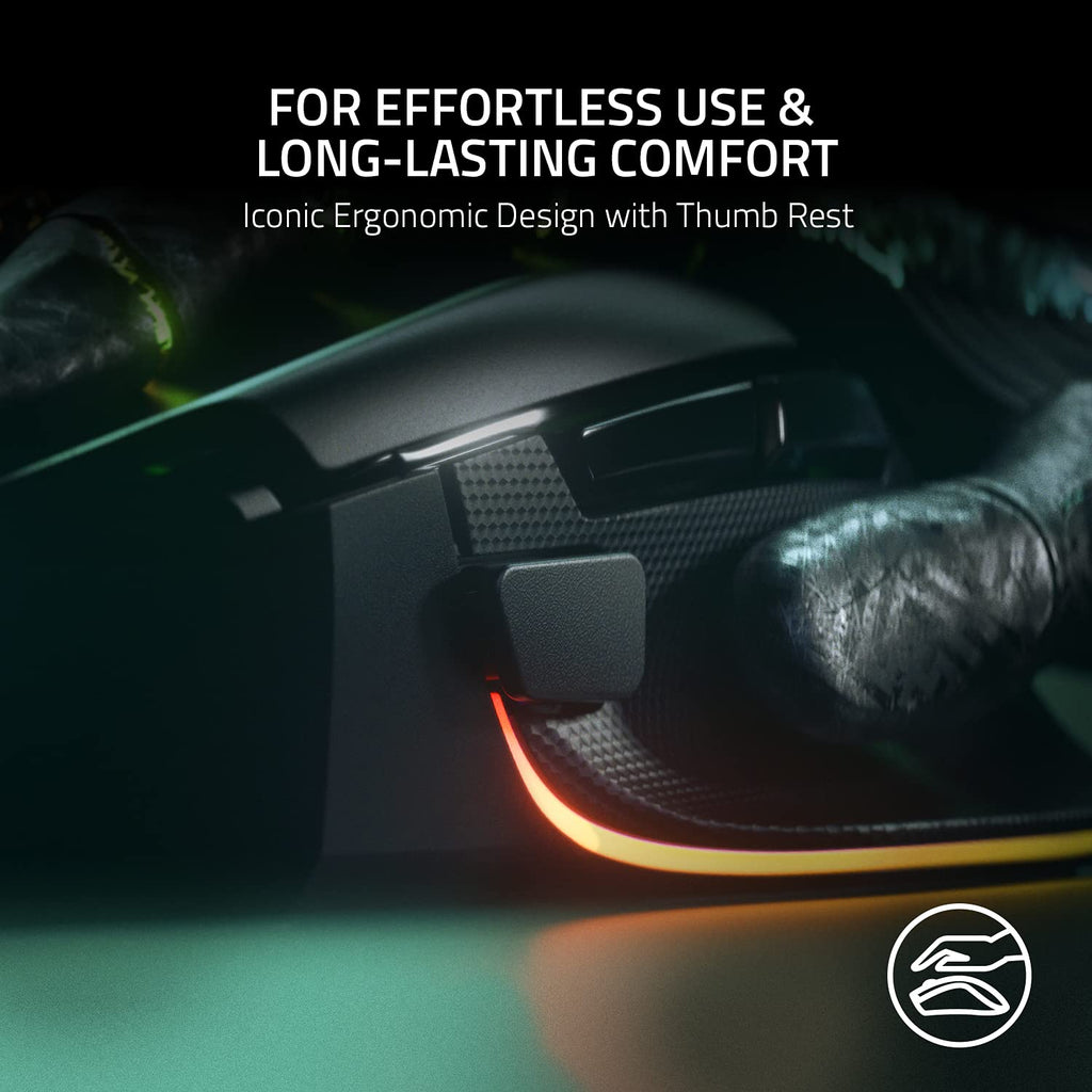 Razer Basilisk V3 Customizable RGB Wired Ergonomic Gaming Mouse, Black