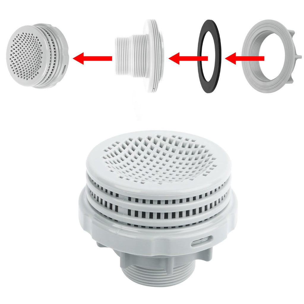 10746 （4 piece set）Strainer for Intex pool replacement parts, includes pool large filter parts 10744 10256 10255 threaded filter connector nut washer