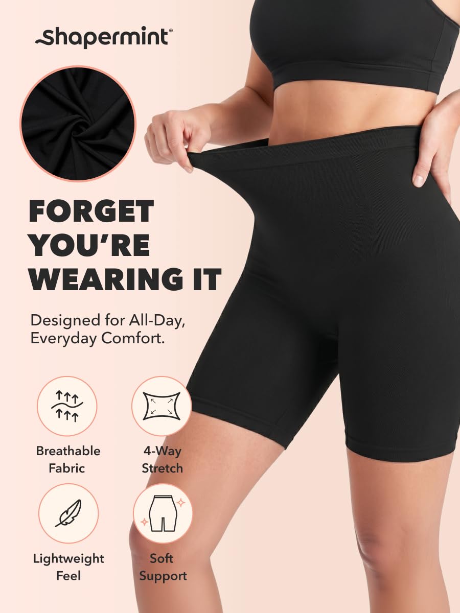 SHAPERMINT High Waisted Shapewear Shorts, Tummy Control Under Dress S-4XL