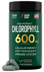 Chlorophyll Capsules 600 mg - Natural Chlorophyll Pills for Women & Men - Highly BioAvailable Chlorophyll Supplement for Energy, Immunity, Skin + Internal Deodorant