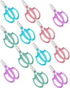 BINCKIN Flower Scissors - 12 Pcs Stainless Steel Flower Shears, Garden Plant Floral Shears for Fresh Flowers Stems (Blue, Green, Pink, Violet)