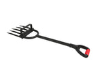 5-Tine Heavy Duty Pitch Fork for Gardening - Long Handled Digging Fork Garden Claw Weeder