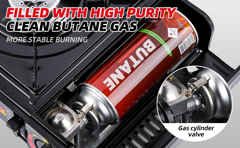 Smart & Safe Butane Fuel Canister - Self-Sealing Nozzle - 28 Pack for Outdoor Cooking, Camping, and Emergency Use