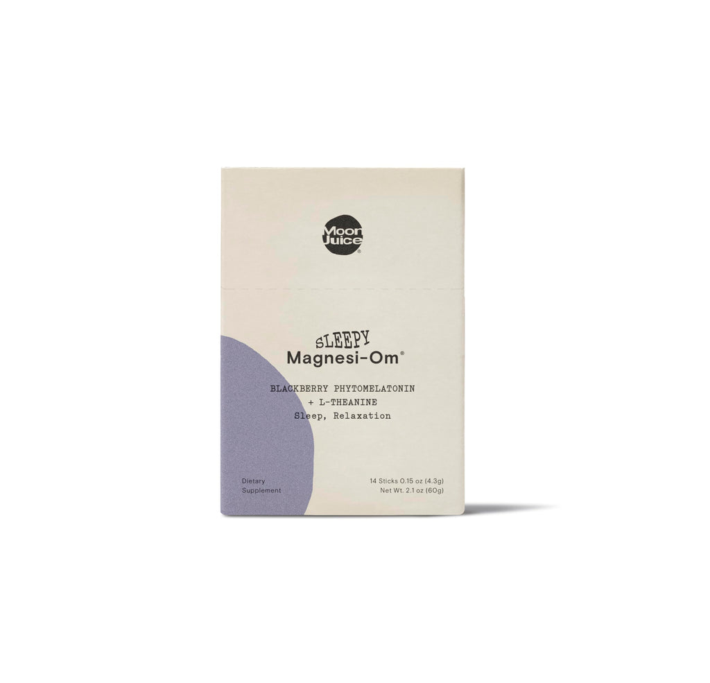 Moon Juice Sleepy Magnesi-Om - Magnesium Sleep Supplement Powder with L-Theanine & Plant-Based, Low Dose Melatonin, Sugar-Free Bedtime Drink Mix for Deep Sleep w/o Grogginess, BlackBerry, 14 Servings