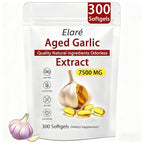 Elare Aged Garlic Extract Capsules 7500mg Odorless - 300 Count, Garlic Supplement, 2-Year Matured - for Heart & Immune Support, Non-GMO, Gluten-Free