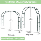 RUBFAC 7.8ft Garden Arch, Metal Trellis for Climbing Plants Outdoor