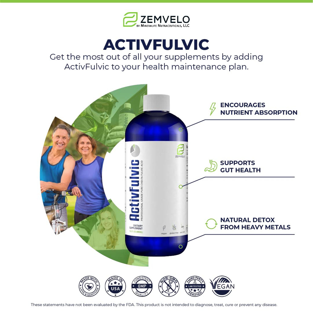 ActivFulvic - Fulvic Acid Liquid Supplement | 32-Day Supply | Digestive Health Support | Enhanced Nutrient Absorption | Natural Detox