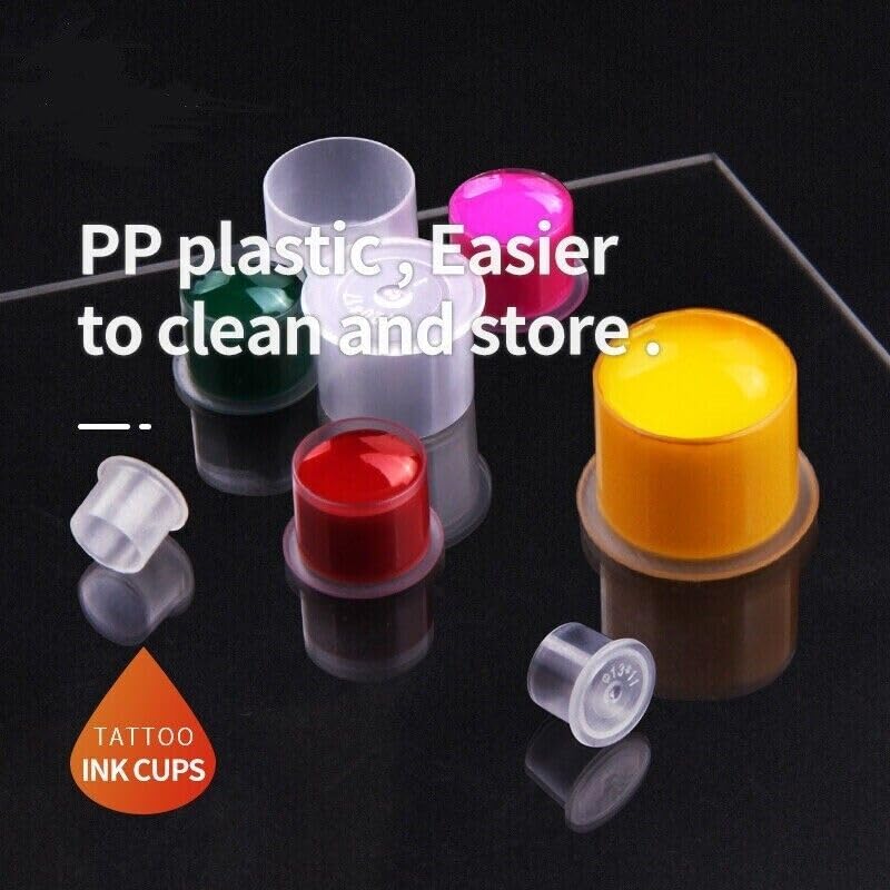 Tattoo Ink Caps - Jconly 1000Pcs Tattoo Ink Cups Pigment Caps With Base Sizes 14mm Disposable Tattoo Caps Tattoo Supplies (1000PCS Medium #14)…