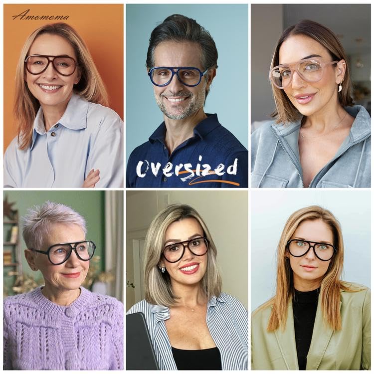 AMOMOMA 3 Pack Retro Aviator Reading Glasses for Women Men,Classic Large Oversized Reader Blue Light Computer Frame AM6111 C1+C2+C3 2.5X