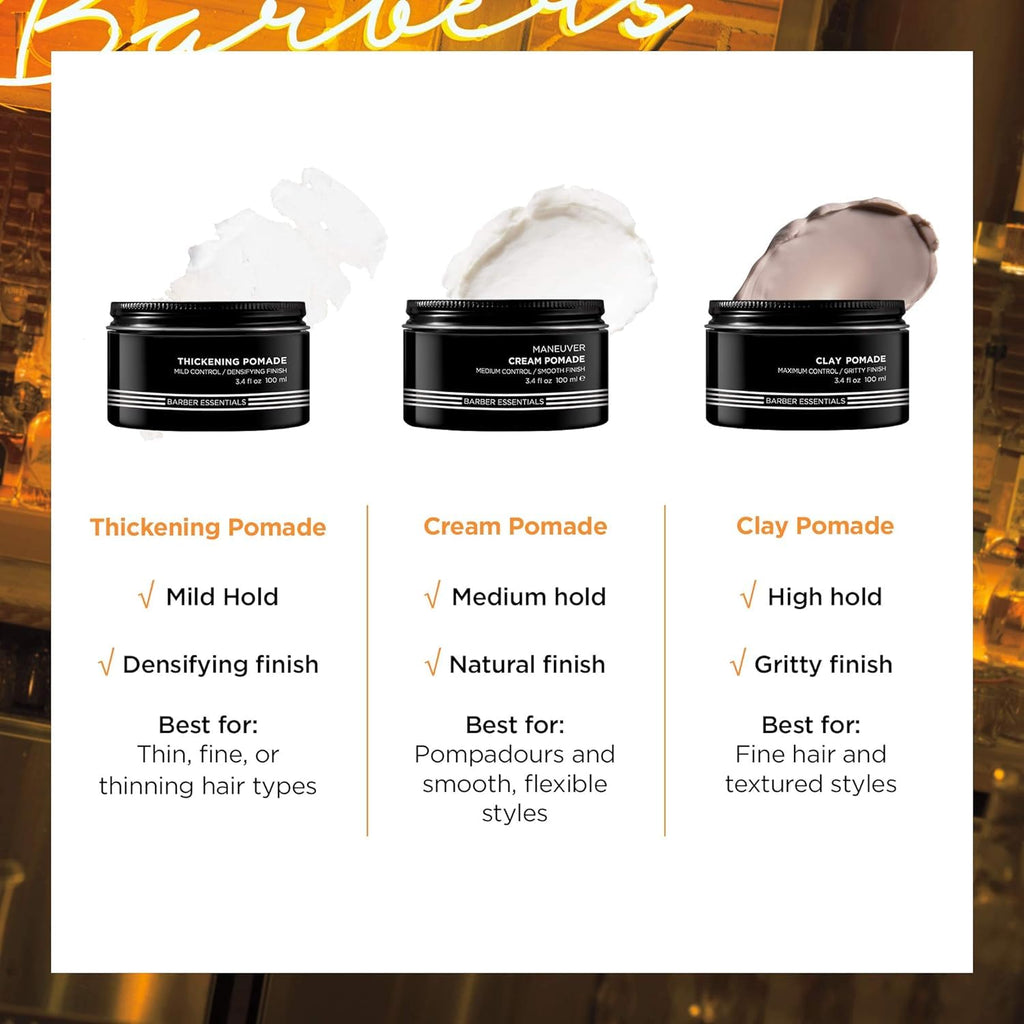 Redken Brews Cream Pomade For Men - Styling Cream with Medium Hold, Natural & Smooth Finish With Low Shine, For All Hair Types