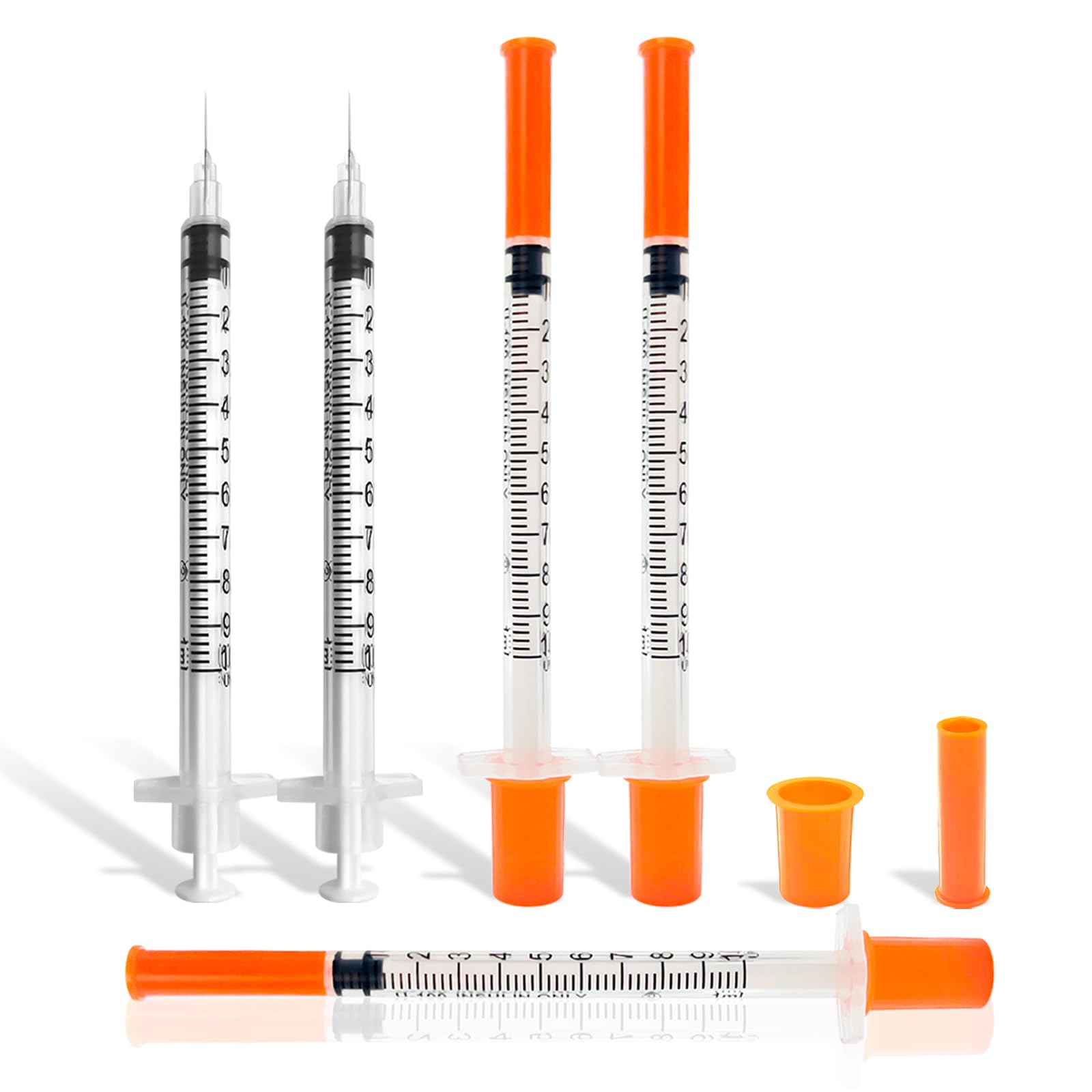 1ml 31G 5/16 Inch 8mm Syringes with Needle, U-100 Lab Tools, Pack of 100