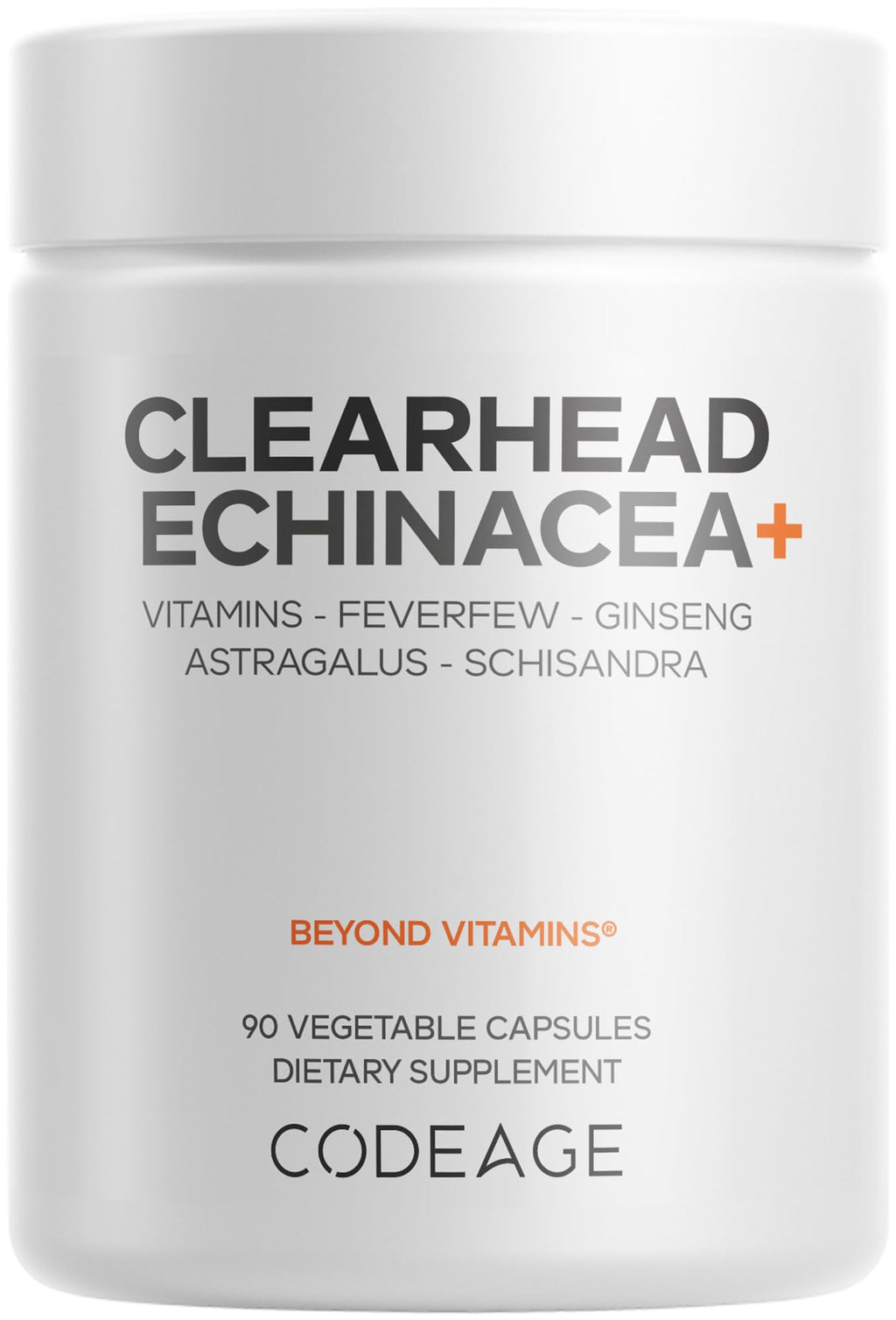 Codeage Clearhead Echinacea+ Supplement, Ginseng, Feverfew, 90 Capsules