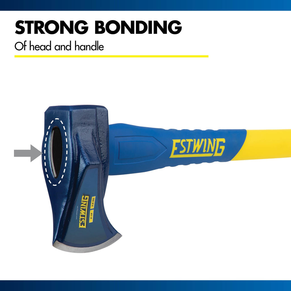 Estwing 8 lb Wood Splitting Maul with 36-Inch Fiberglass Handle - Forged Head Hardened to 50–55 HRC, Heavy-Duty Log Splitter, Model #62374