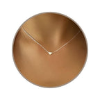 Annika Bella Silver Heart Necklace for Women, Waterproof Dainty Sliding Bead Heart Charm Necklace, Adjustable Minimalist Everyday Jewelry Gift for Her