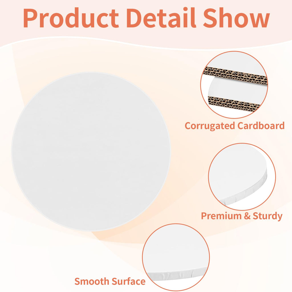 Cake Drums 12 Inch, 2 Pcs Sturdy 1/2 Inch Cake Base Cake Boards