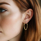 14K Gold Hoop Earrings for Women Trendy Gold Earrings Polished Chunky Hoop Earring Classic Dainty Earring for Women (50 Millimeters)