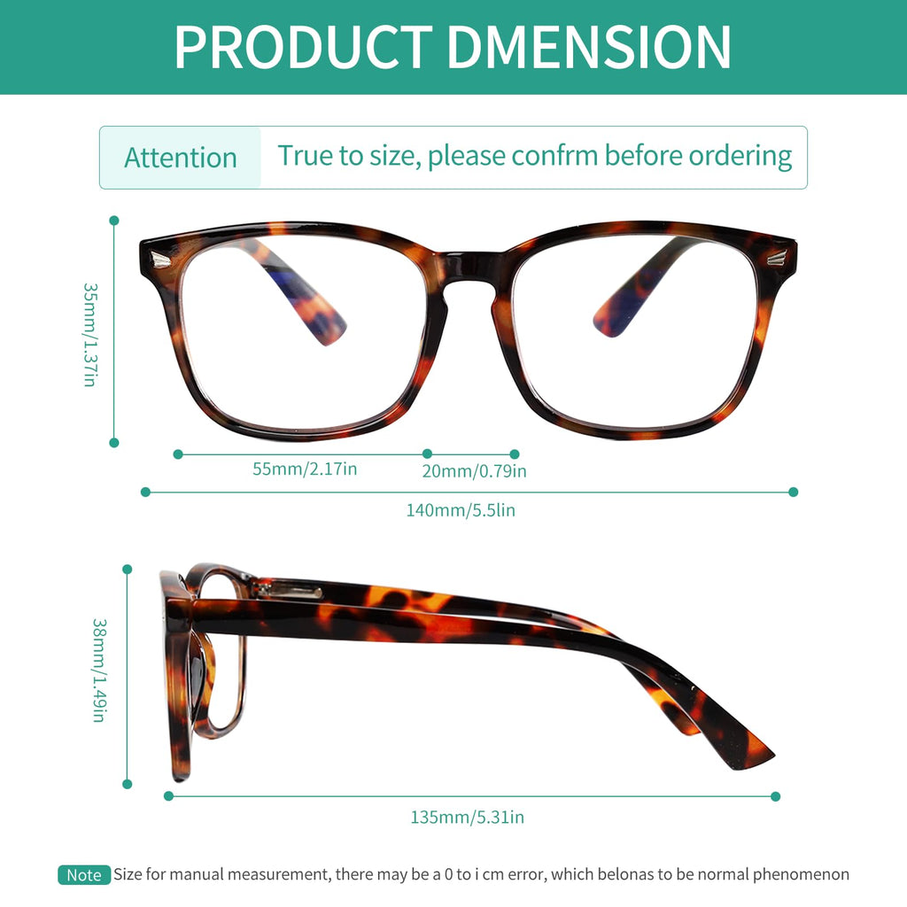 Lirbbur Progressive Multifocal Reading Glasses for Women Men, Anti Glare/Eyestrain Blue Light Blocking Computer Readers (3 Mix Color, 1.50, x)