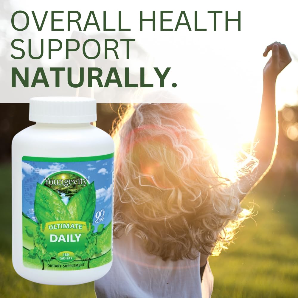 Youngevity Ultimate Daily Mega Multivitamin - 20+ Vitamins and Minerals w/ CoQ10 - Vitamins A, C, D, E, Zinc, Folate, Selenium, Calcium, Chromium, and More - High Absorption -180 Tablets (Pack of 1)