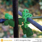C-BITE Plant Support Clips for Trellis, Garden Stakes, Wire Fence, Climbing Plants, Indoor Gardening, Hydroponics Systems, and Vines | Durable Gardening Clips (Incognito Green - 100 Pack)