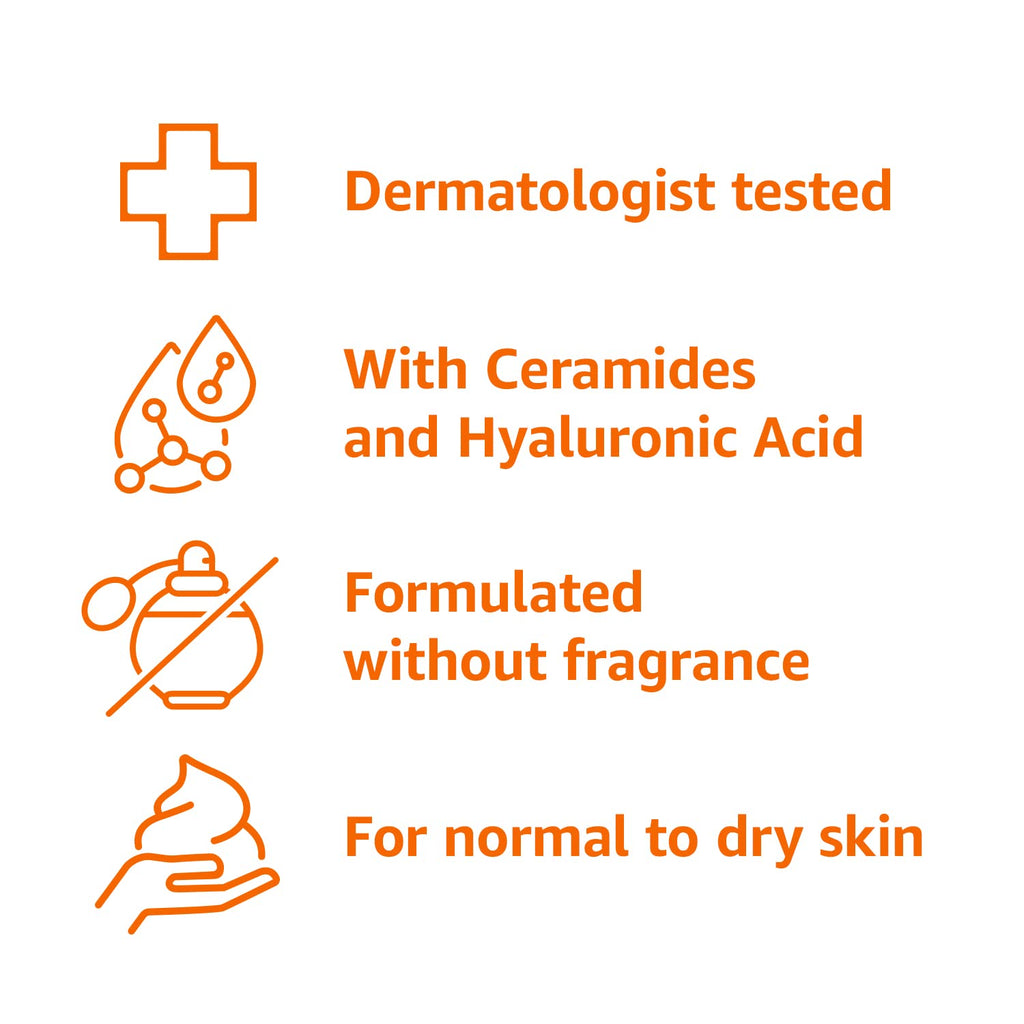 Amazon Basics Moisturizing Cream for Face and Body, Fragrance-Free, with Ceramides, Hydrating, 16 Ounces, 2-Pack