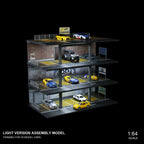 Gtcwmx 3-Story Parking lot Storage 1/64 Scale Display Cabinet with 20 Parking Spaces Parking lot Mold, Suitable for die-cast Toy Cars Storage Collection Gifts