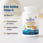Nordic Naturals Ultimate Omega 2X Teen, Strawberry - 60 Mini Soft Gels - 1120 mg Total Omega-3s with EPA & DHA - Brain Health, Positive Mood, Social Development, Learning - Non-GMO - 30 Servings