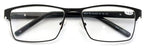 V.W.E. Men Premium Rectangle Metal with Plastic Temple Extra Large Reader - 152mm Wide Frame Reading Glasses (Black, 1.50)