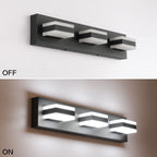 SOLFART LED Black Bathroom Vanity Light Fixtures Over Mirror 3 Lights Bath Lighting Restroom Light Modern Vanity Lights for Bathroom Bath Lights