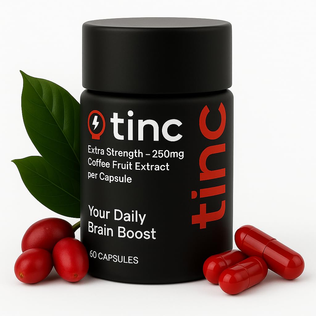 Tinc Extra Strength Brain Supplements for Memory and Focus, Healthy, for Mental Clarity & Concentration, Cognitive Support & Alertness (60 Capsules)