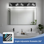 JZEKVN Modern LED Bathroom Lights Fixtures(5-Light),Metal Black Acrylic Wall Lighting,Vanity Lights for Bathroom Over Mirror(6000k 34in)