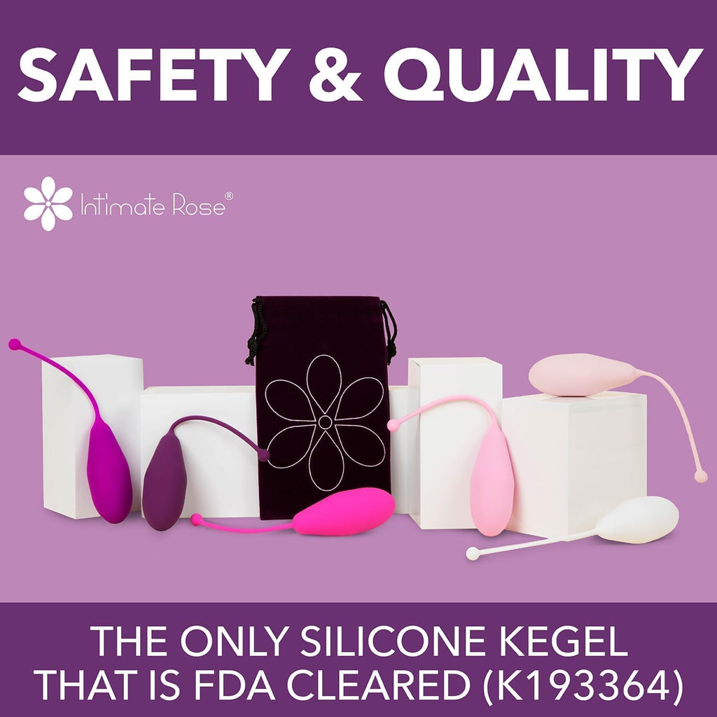Kegel Exercise System - Pelvic Floor Exercises - Set of 6 Premium Silicone Kegel Exercise Weights & Control with Training Kit for Women: Beginners & Advanced