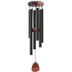 Bursvik 37" Aluminum Wind Chimes for Outside(Black), Patio Zen Decor Gift