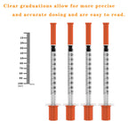 U-100 Disposable Syringes with Needle,1ml/cc,30G 5/16"(8mm) Needle,Individually Wrapped–50 Pack| Lab Supplies