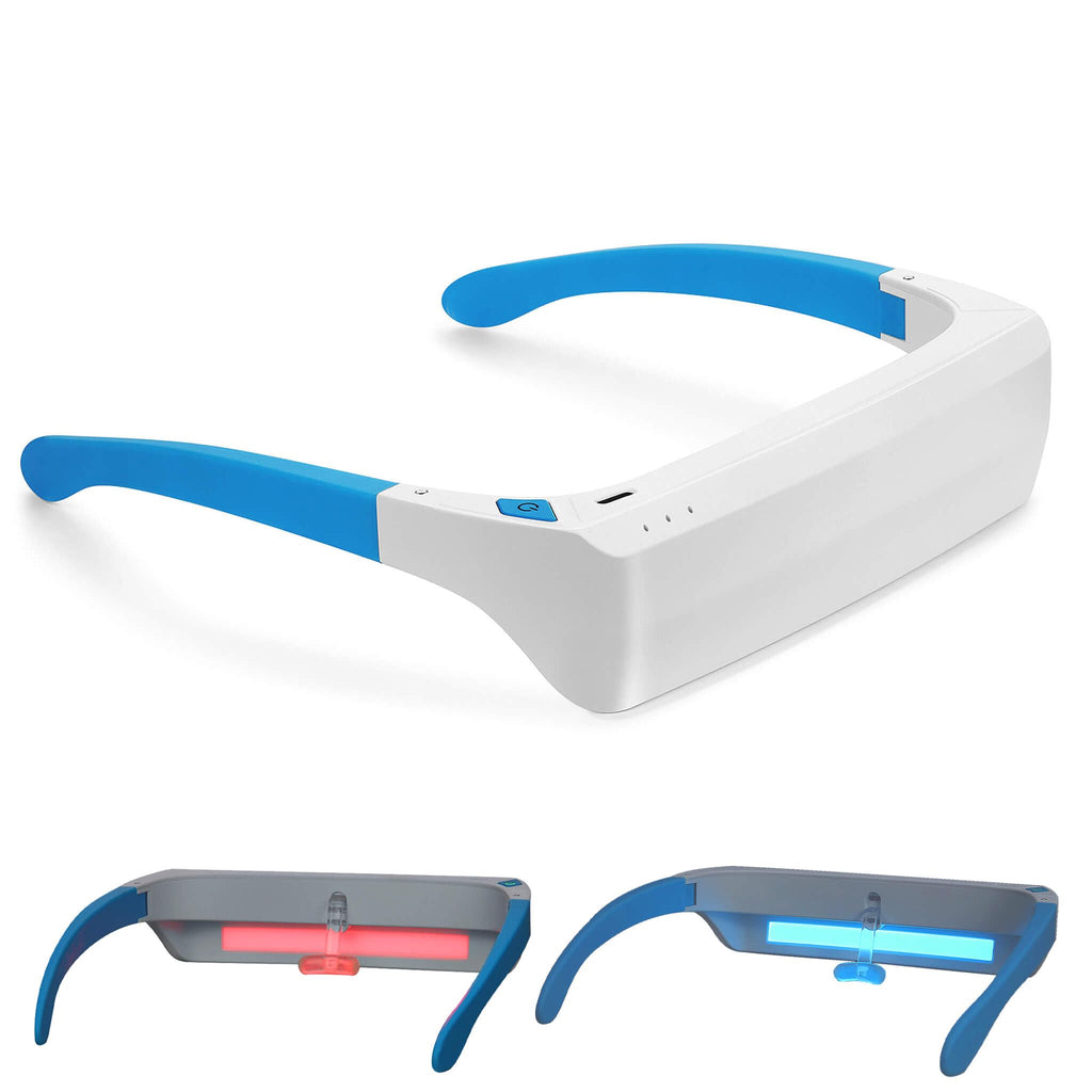 Lukirch Red Light Therapy Glasses 670nm – Eye Comfort & Visual Wellness, Blue Light Therapy Support for Sleep, Circadian Rhythm, Jet Lag & Seasonal Mood, Red & Blue (2-in-1)