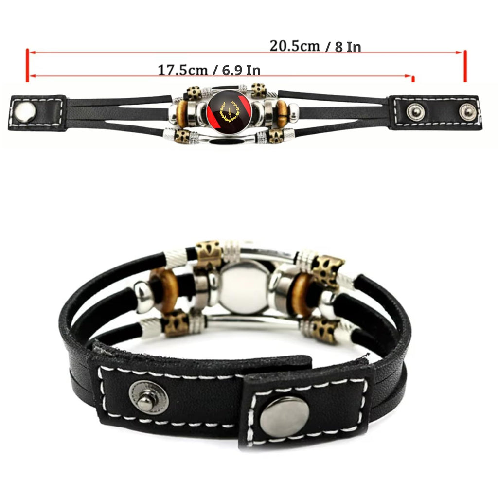 ViKiJi Black American Heritage Flag Bracelet - African American Flag Bracelet for Women Men - Glass Cabochon Bracelet Jewelry