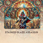 Stained Glass Assassin (Stitched) - MTG Playmat - Compatible with Magic The Gathering Playmat - Play MTG, YuGiOh, TCG - Original Play Mat Art Designs & Accessories