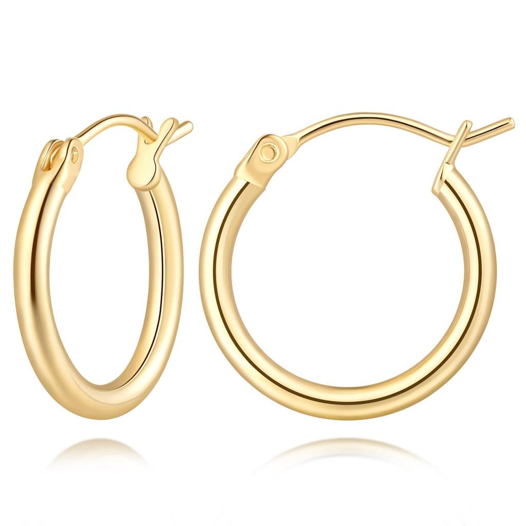 Hoop Earrings, Huggie Hoop Earrings for Women, Hypoallergenic Lightweight Small Hoop Earring for Womens 14mm/16mm/18mm (16mm)