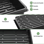 RooTrimmer 5 Pack Seedling Starter Trays No Holes and 5 Pack 54 Cell Seed Starter Trays Extra Deep 2.8" - Heavy Duty Plastic Nursery Trays for Seed Germination & Plant Propagation (5 Sets)