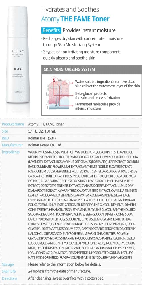 bola nymphea - Fame 1 Set Skin Care System includes 5 types of skin care products: Lotion, Tonic, Essence, Eye Cream, N