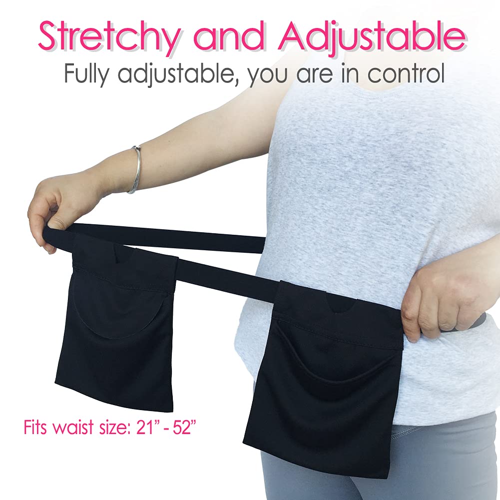 Breathable Drain Holder After Tummy Tuck Mastectomy Drainage Quick Dry Pouch Belt Supplies Mesh Nephrostomy Shower Bag for JP Drains Bulb Breast Post Surgery Black