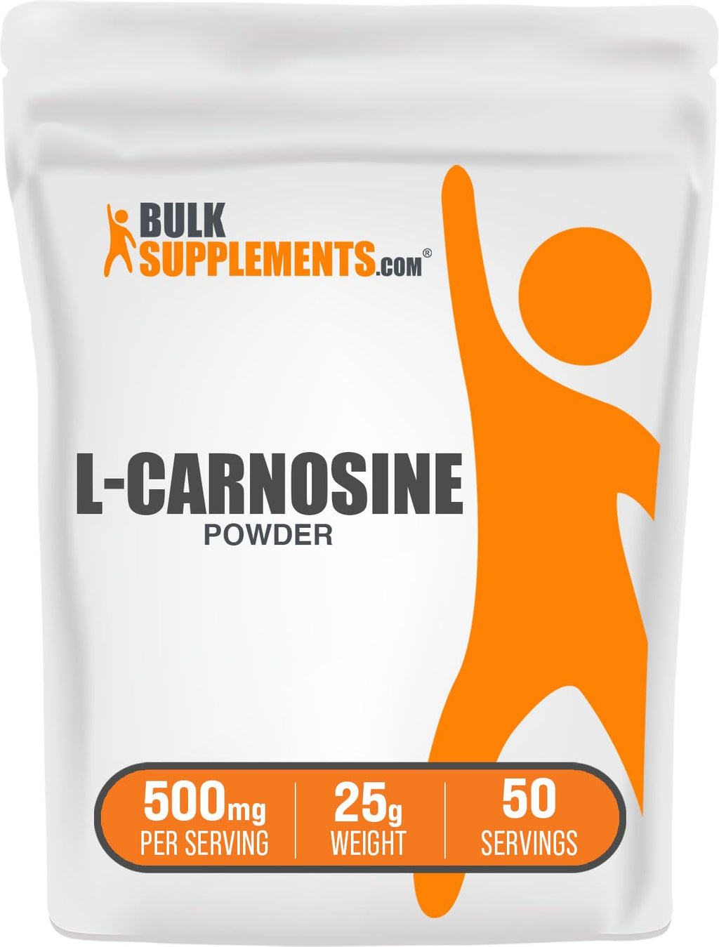 BulkSupplements.com L-Carnosine Powder - Antioxidant Support Supplement - Gluten Free, 500mg per Serving, 25g (0.88 oz) (Pack of 1)