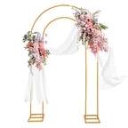 Open Arch Backdrop Stand Gold Metal Double Arch Backdrop Stand U Shaped Frame 7.2ft×4.4ft Flower Arches for Wedding Ceremony Baby Shower Birthday Garden Arch Party Decorations