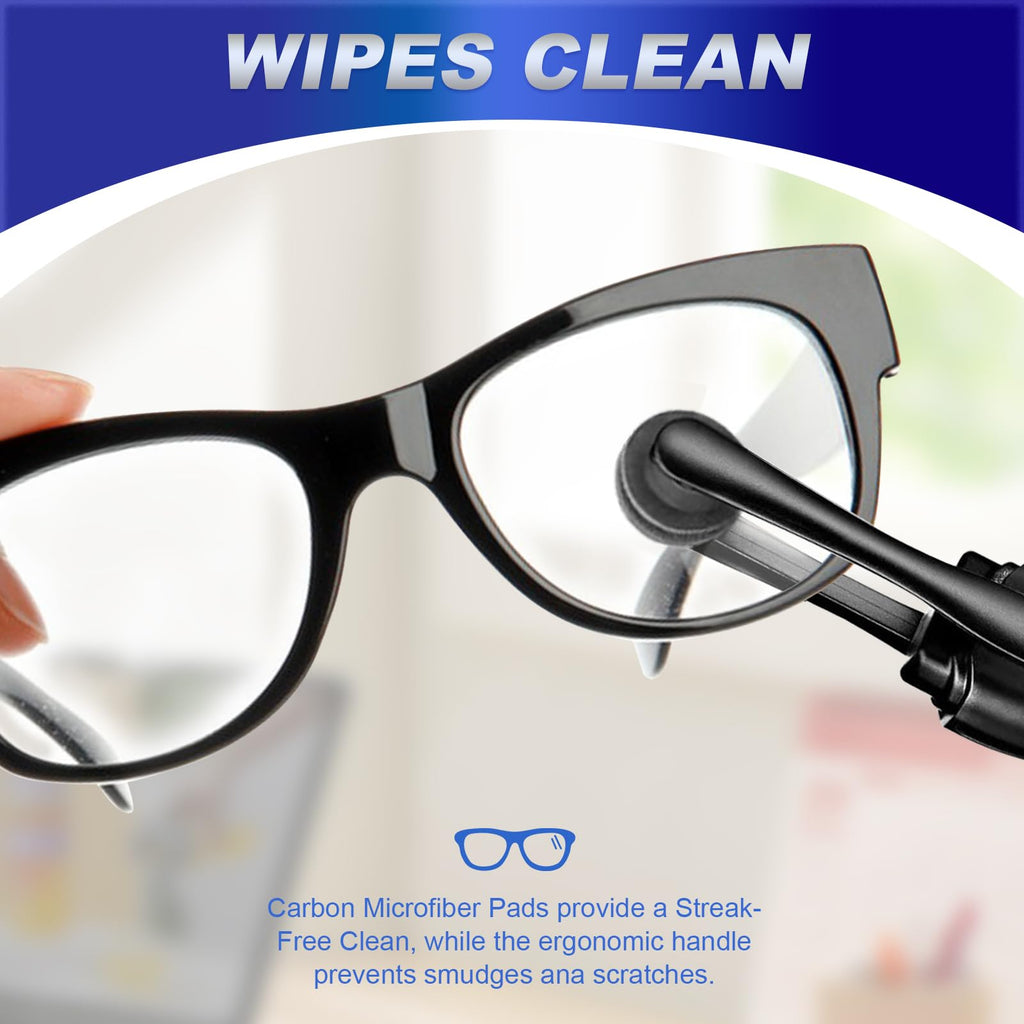 Portable Eyeglass Cleaner Kit (3PCS) - Carbon Fiber Tech for Cleaning on Glasses, Sunglasses and More - Easy Carry Travel & Office Use