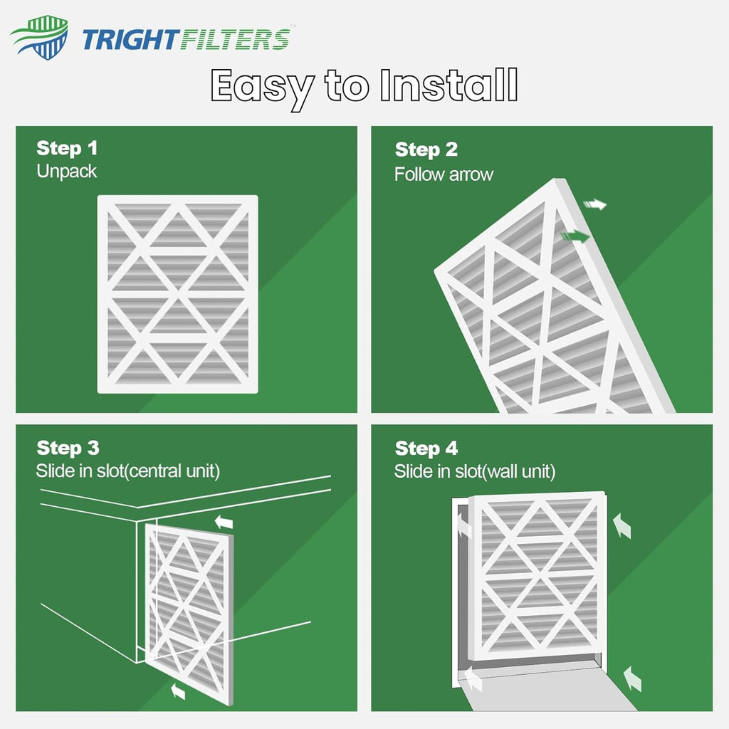 TRIGHTFILTERS 14x20x1 Air Filter 6 Pack, Durable MERV 8 Pleated Home HVAC AC Furnace Filters, Lightweight Compact Air Conditioner Filter Replacement