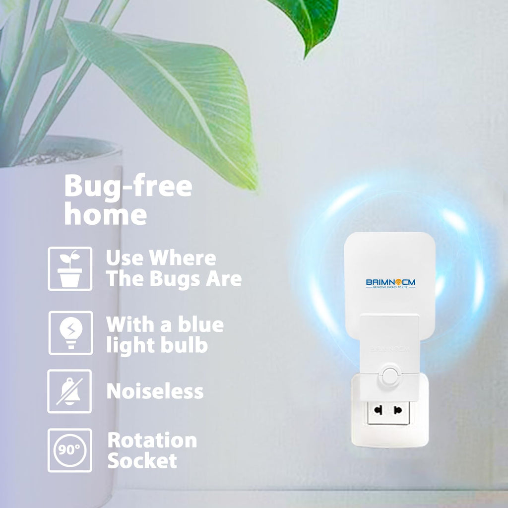 Blue Light Bug Catcher Indoor Plug in, Gnat Traps for House, Indoor Fly Trap for Fruit Fly, Moth and Mosquito, Flying Insect Catcher, 4 Device+8 Refills