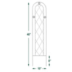 Arcadia Garden Products TR01 4' x 10" Arched Garden Trellis, Black
