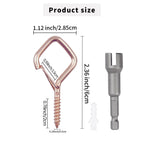 Sexoeie 100 PCS Rose Gold Eye Screw Hooks for Hanging Heavy Duty with Safety Buckle.Metal Ceiling Hooks for Hanging Plants Cup Wind Chime Bird Feeders Patio Lights At Indoor&Outdoor
