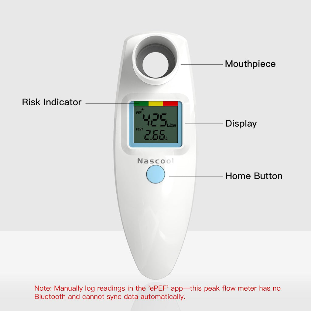 Digital Peak Flow Meter,Home Medical with Tracking Software Manually Recording-Accurate & Reliable Spirometer for Asthma Adult Kids